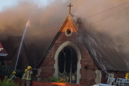 Fire at All Saint’s Church, Mudeford