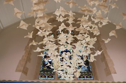 A Flock of Paper Doves Bring Message of Peace to University Chapel
