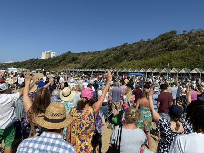 Hundreds of People Join Baptisms on Bournemouth Beach